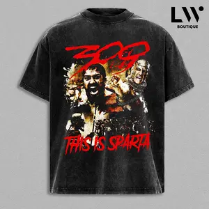 Warrior Movie Graphic Tee | Vintage Washed Heavyweight T-Shirt | Oversized Boxy Fit Streetwear | Battle Aesthetic Graphic Tee | Dark Action Film Shirt | Unisex Grunge Movie Tee