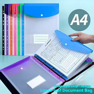 6-Pack A4 Transparent Plastic File Folders, Durable PP & PVC Material, Mixed Colors, Office Supplies, Office Accessories, Financial Documents, Audit Archives
