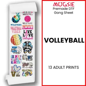 Volleyball DTF Transfer Gang Sheets - 22x60 Direct-to-Film