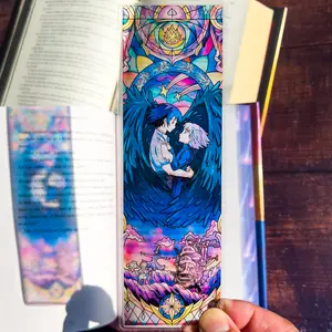 Howls Moving Castle Stained Glass Bookmark, Studio Ghibli Bookmarks (Transparent Suncatcher Bookmark with Stained Glass Art, Perfect Book Manhwa Reader Gift, Comic Graphic Novel Reader Gift)