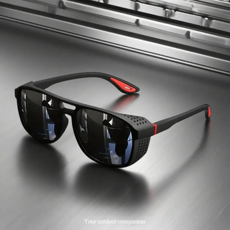 Wraparound Sports Sunglasses for Cycling & Running, Unisex Anti-Wind Plastic Frame with Photochromic Polarized Anti-Fog UV400 Lenses, Wrap Around Sunglasses, Anti-Wind & Sand
