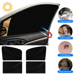 Magnetic Car Window Sunshade, 10 Strong Magnets Tool-Free Quick-Fold, Full Blackout UV Protection Privacy Curtain, High-Density Compact Fold Insulated Reusable Suction Visor, Universal Fit for Cars/SUVs/Trucks, Vehicle Accessories