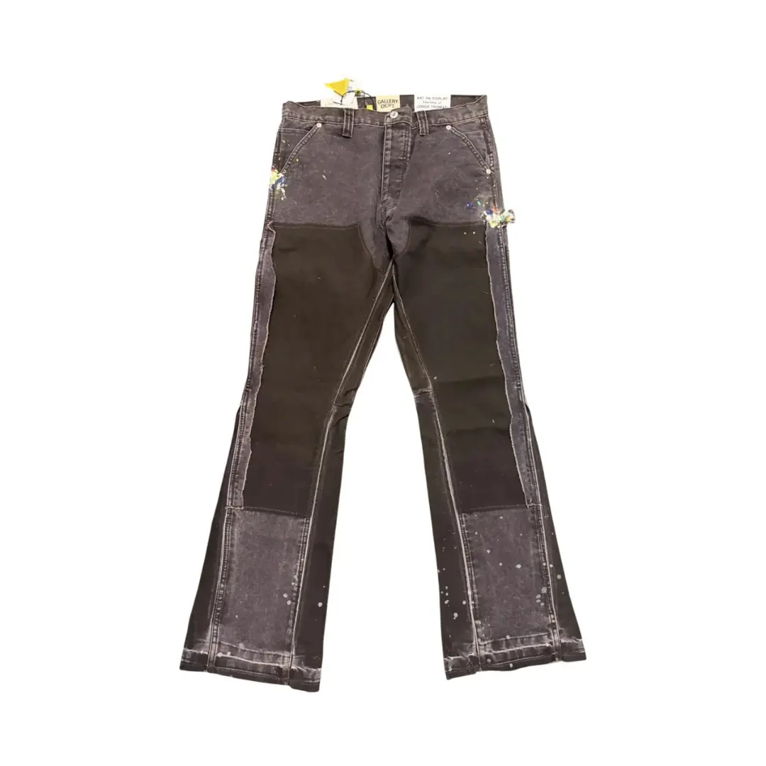 Gallery Dept. Men's Paint Splatter Carpenter Jeans - Personalized Brown Denim for Streetwear Fashion, Classic, Pocket, Pants, Clothes, Workwear, Menswear, Carpenter Men's Jeans, Multiple Pockets, Casual, Custom Painted Men's Jeans
