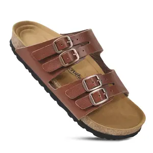 AEROTHOTIC | Willow Cork Sandals for Women | Synthetic Leather | Adjustable Cross Straps | Memory Foam | Non-Slip Sole