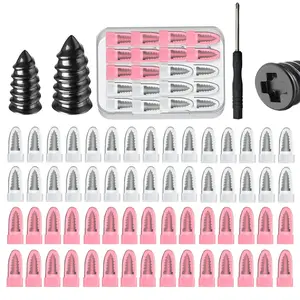 60PCS tire repair rubber nail kit, 2 sizes, tire repair kit - quick self-service tire repair tool, screw in tire repair plug with box and screwdriver, tire plug kit