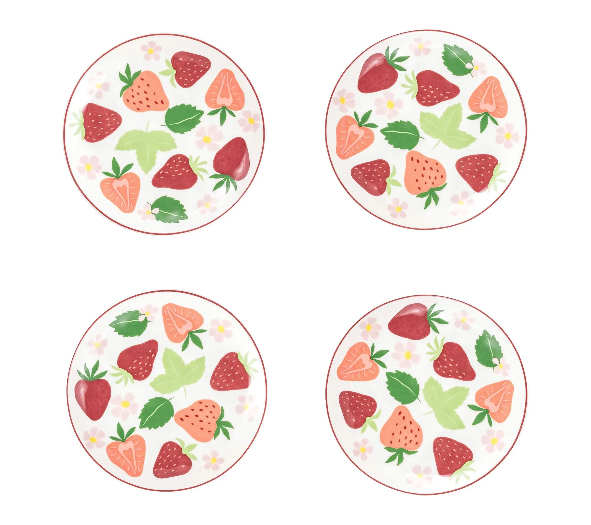 10 Strawberry Street Set of 4 Bella Appetizer Plates