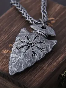 Vintage Viking Pirate Spear Pendant Necklace, Trendy Punk Hip Hop Jewelry Accessory, Party Gift for Valentine's Day Mother's Day Father's Day Birthday, Charms Necklace