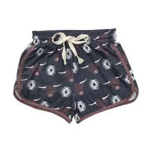 SS0087--kids clothes western cow kids shorts