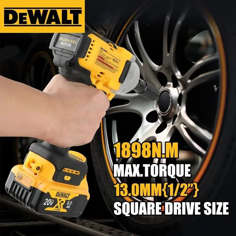 DEWALT DCF900 20V MAX XR 1/2” Brushless High Torque Cordless Impact Wrench - 1400 FT-LBS Breakaway, Nylon Housing, 4-Mode Speed Dial, Ergonomic Grip Eases Strain, LED Work Light, Car Tools for Automotive Repair, DIY Projects (Batteries Sold Separately)