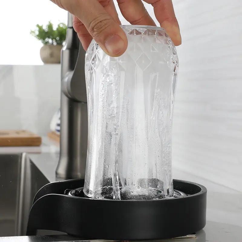 Portable Lightweight Compact Automatic Glass Washer Machine, High Pressure Cup Cleaning Tool, Kitchen Sink Accessories Press Type, Home Use Coffee Tea Shop Equipment