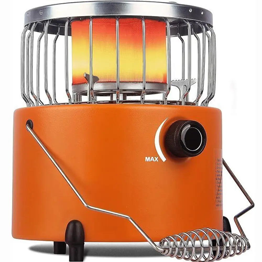 2-in-1 Portable Camping Gas Stove & Heater, 9000 BTU Camping Equipment Outdoor Cooking System, Pocket Gear for Ice Fishing, Backpacking, Father's Day Gift