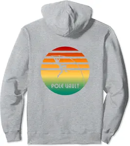 POLE VAULT - Retro Look - Fun Pole Vaulting - DESIGN ON BACK Pullover Hoodie - Laronstu Shop 55B0BFYJZS4D