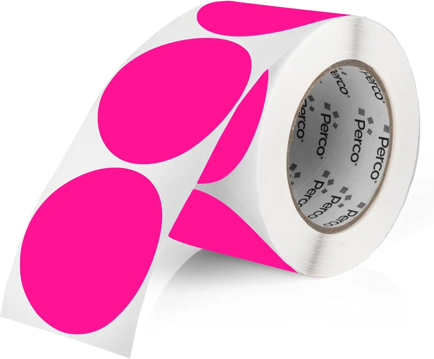 Perco 3-Inch Bold High-Contrast Modern Round Dot Stickers - Easy-Peel Perforation, 500 Labels/Roll, Strong Adhesives, Vibrant Colors, Made in USA for Office Organizing, Classroom Activities, Color-Coding, Moving