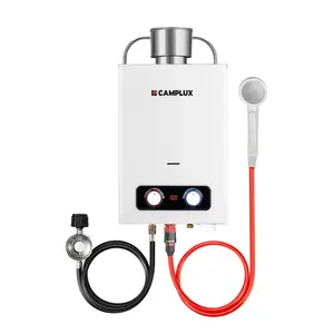 Portable Tankless Propane Water Heater for Camping Shower & RV – Instant Hot Water Outdoor, Rain Cap Included, 6L 1.58 GPM 41,000 BTU | Camplux Pressure Multifunction