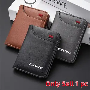 Auto Logo Graphic Small Pocket Purse, Portable Business Card Organizer, Slim Compact Tender Soft Fabric, Daily Pouch for Honda Models