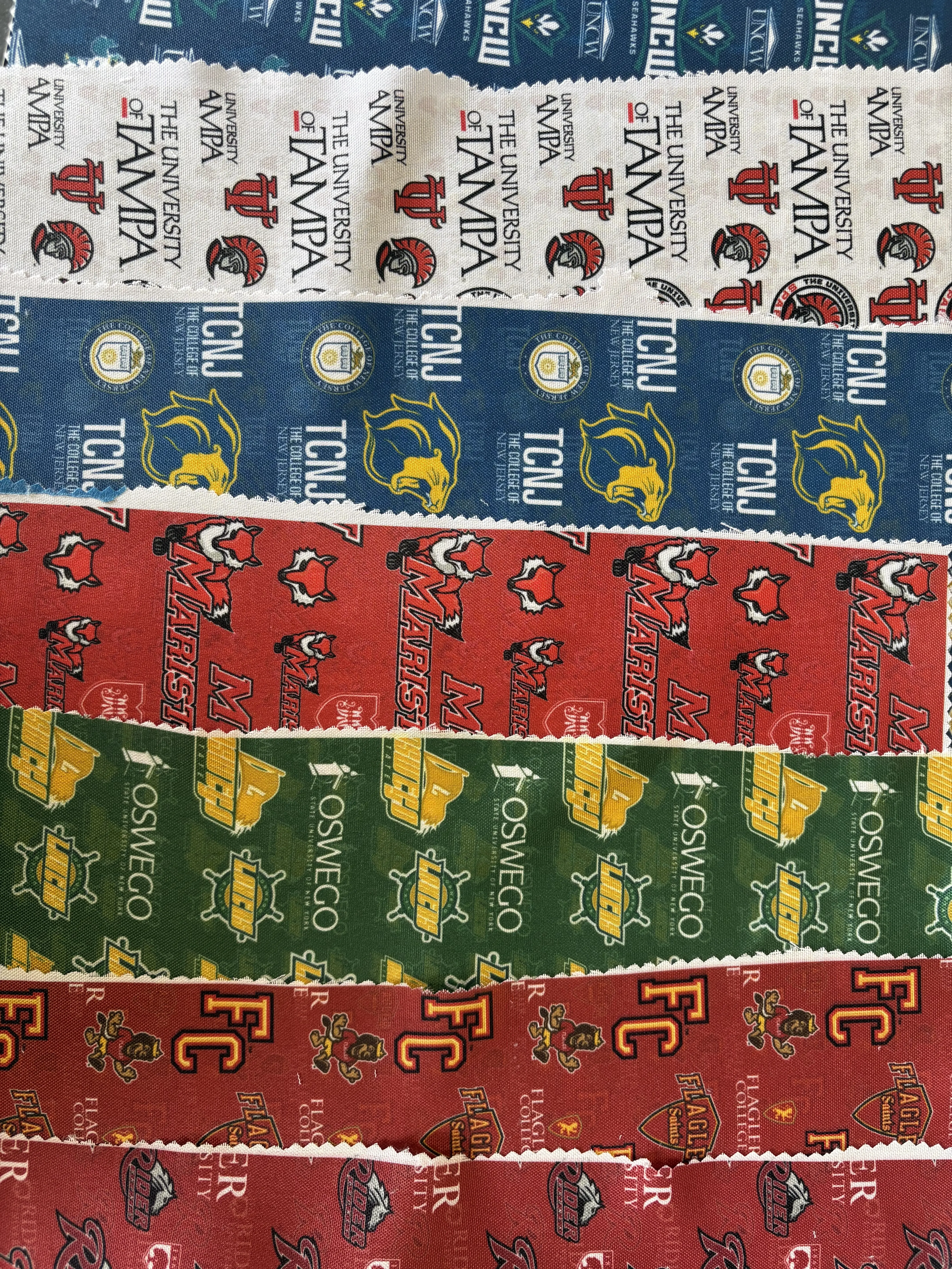 Custom college pattern fabric material (can do any school even small ones!)