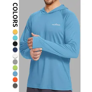 Men's Loose Letter Print Long Sleeve Hooded Rashguard, Quick Dry Sport Shirt, Lightweight Sun Protection Thumb Holes Top for Outdoor Activities, Workout Tops, Men's Sport & Outdoor Clothing for Fall & Winter, Gym Clothing