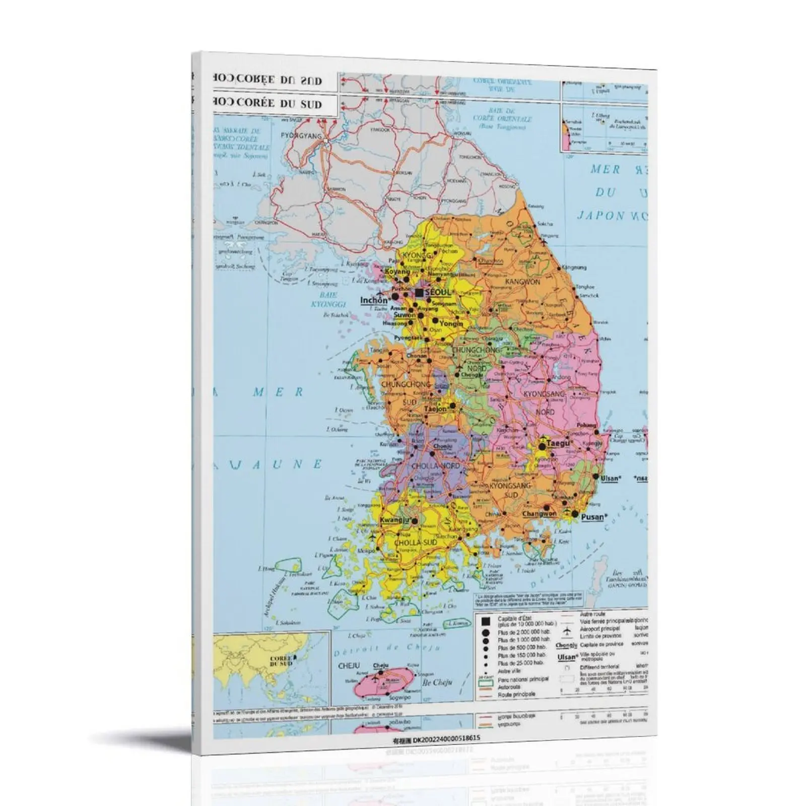 Map-of Korea Poster Posters Music Album Cover Posters Canvas Wall Art High-Resolution Vintage Band & Artist Prints for Room