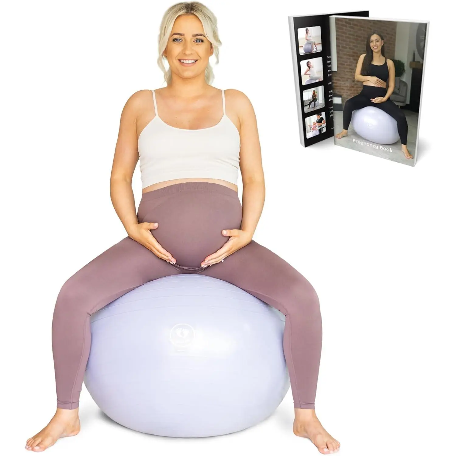 Birthing Ball for  Maternity Labour & Yoga + Our 100 Page  Book, Exercise, Birth &  Plan, Anti-Burst  Material