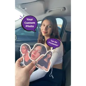 3 PACK Custom Pet or Portrait Car Air Freshener - Personalized Hanging Decoration for Car Interior - Add Essential Oil for Scent