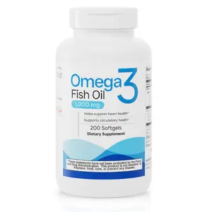 Omega 3 Fish Oil 1000 mg Softgels – EPA & DHA Support (60/200 Softgels), Dietary, Natural Heart Health