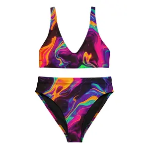 Lava Love Recycled High-Waisted Bikini for Women, Double-Layered with Removable Padding
