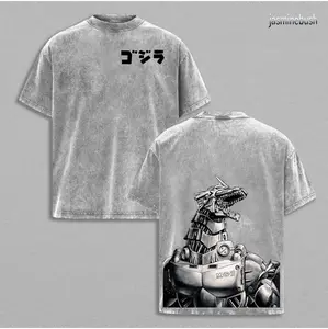 Mecha Godzilla Special edition Retro Vintage Menswear Gift movie fans Top Apparel Classic Oversized Seamless Simple Straight Man Clothes Cotton designer shirts Movie Shirt, graphic tees, men gifts, ,Graphic Streetwear T-shirt gift for all