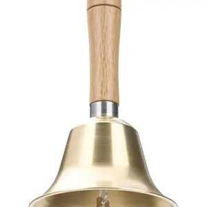 Flezoo Super Loud Hand Bell - Solid Brass Call Bell for Elderly at Home, Wedding, Animal Training, Office, Dinner, Meditation, and Service