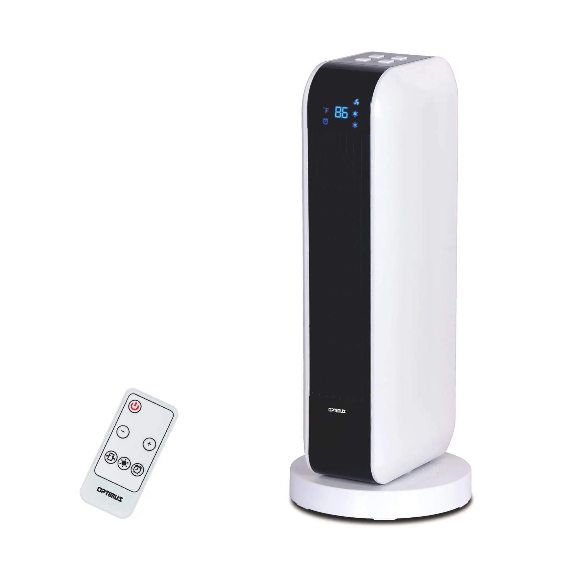 Optimus 17" Oscillating Tower Heater with Remot e
