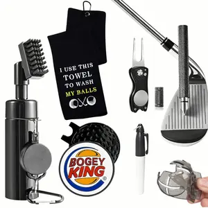 Golf Club Cleaning Kit with Golf Club Cleaner with Water Golf Towel Divot Repair Tool Groove Sharpener Golf Ball Alignment Kit Complete Golf Cleaning Kit Golf Accessories for Women Men, Creative Happy Gilmore Christmas Gift For Golf Lovers, Golf Equipment