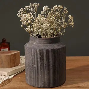 Rustic Vases for  Decor. Ceramic Vase for Dining Table Decor. Terracotta Decorative Vase 6.1IN.