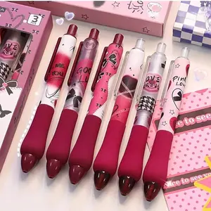 3/6pcs Gel Pens 0.5mm, Fine Tip Precision, Gothic Style, Press-To-Write, Quick-Drying Ink, Suitable for Home Office School, Back-To-School Gifts