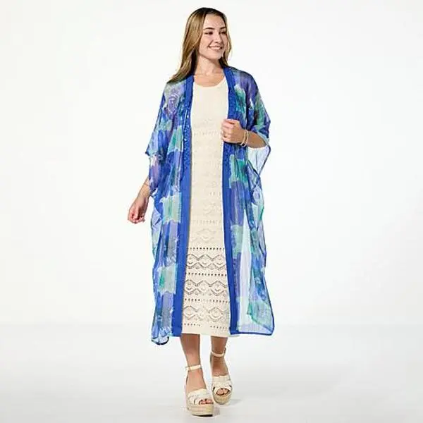 Vince Camuto Jewel Print Open Front Duster Vince Camuto Jewel Print Open Front Duster