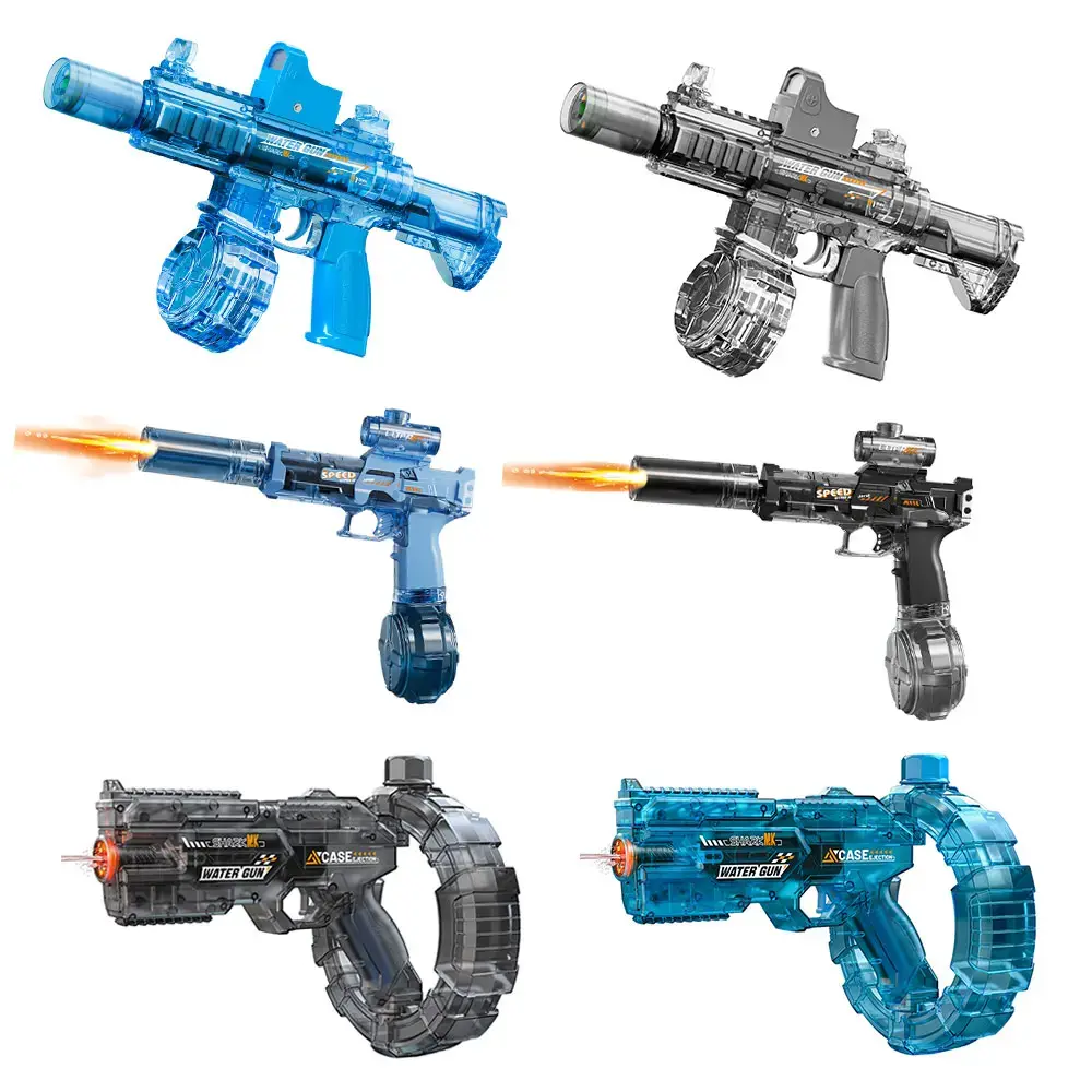 Battery-Powered Water Gun - Automatic Squirt Gun with LED Shot Glow, 320cc Quick-Release Tank (Speeds Up Refills), 32 FT Range, Glowing Muzzle, Summer Party Toy for Adults, Outdoor Stuff for Easy Outdoor Play
