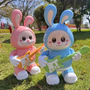 Cartoon Rabbit Guitarist Toy, 1 Box Cute Musical Toy, Educational Play Toy for Kids, Birthday Gift for Boys & Girls