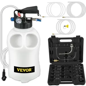 VEVOR Transmission Fluid Pump 2 Way ATF Refill System Dispenser, Oil and Liquid Extractor 10 Liter Large Capacity, Automatic Transmission Fluid Pump Tool Set with 14 Pieces ATF Filler Adapters