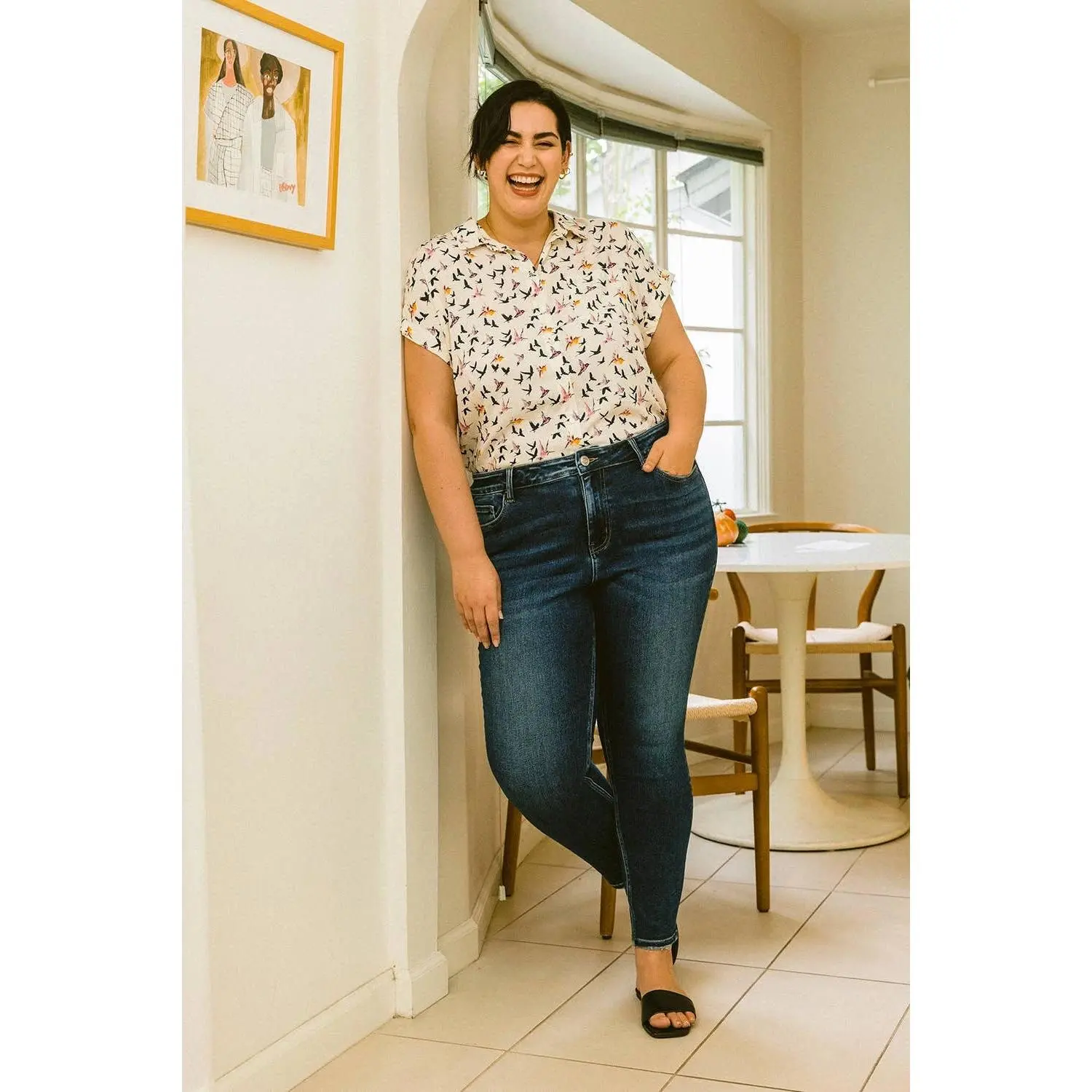 High Rise Angle Skinny Jeans