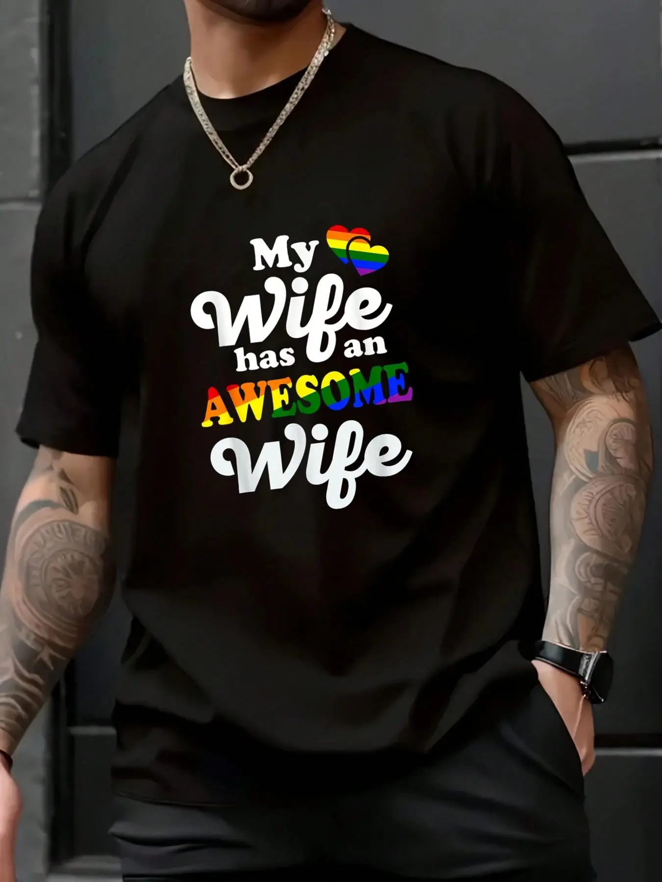 LGBTQ Pride Gay Couple Funny Wedding Lesbian Couples Wife T-Shirt - 100% Cotton Graphic Tees Men, Summer Tops , Matching Outfits For Couples