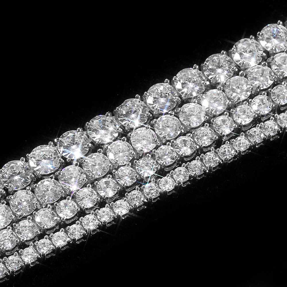 Hip Hop Jewelry 3/4/5/6MM 1 Row Iced Out Tennis Chain Bling CZ Men Diamond Cubic Zirconia Choker Necklace Women Drop Shipping