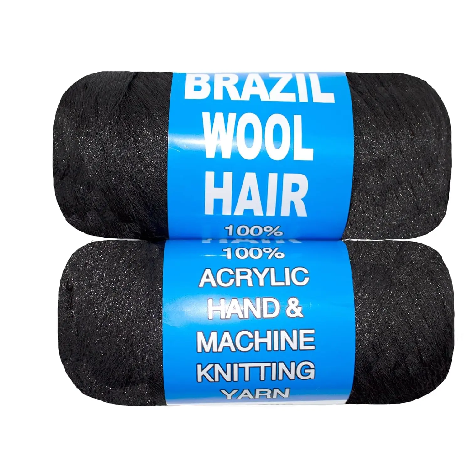 2 Roll Natural Black Brazilian Wool Hair Yarn for Jumbo Braids Braiding Hair for Soft Faux Locs Goddess Locs Hair Extension Senegalese Twist Crochet Hair for Black Women (Natural Black, 2Roll)