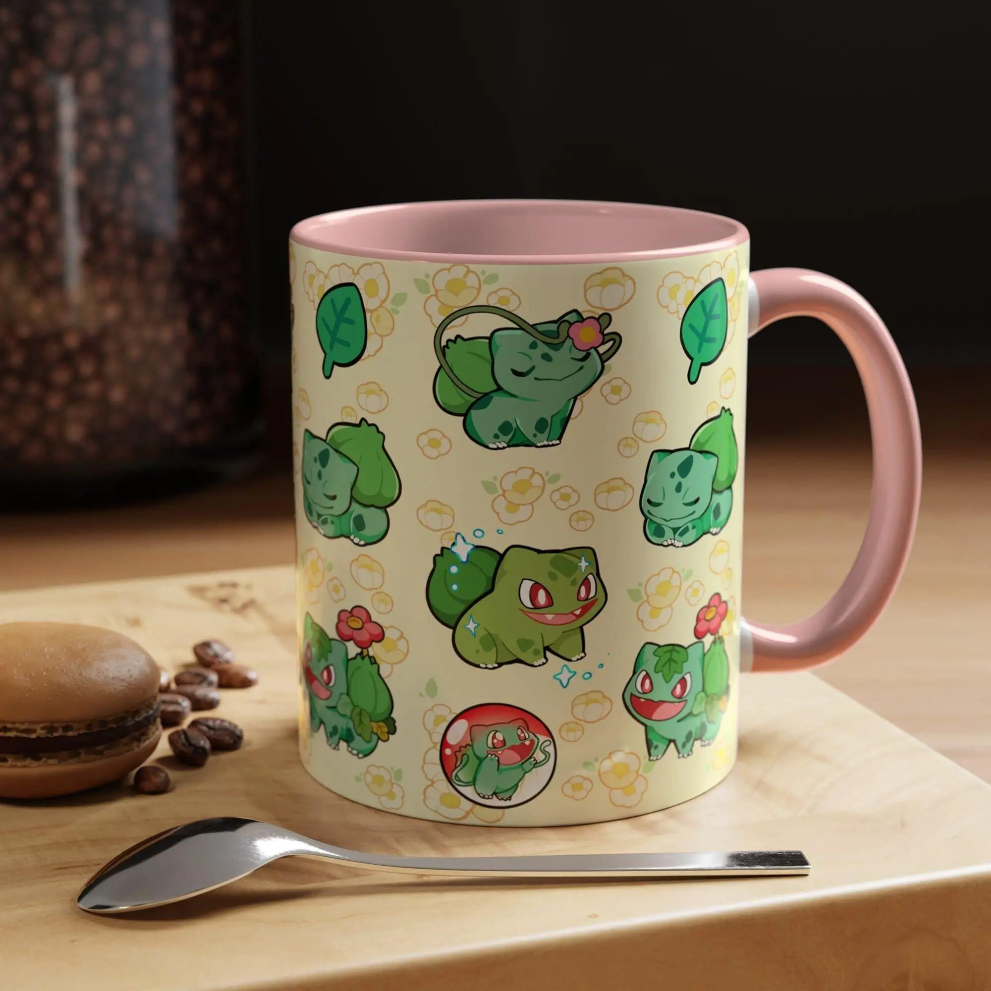Poke Grass Starter Mug #001 Anime Gaming Kawaii Gift Personalized ceramic mug gaming home decor anime