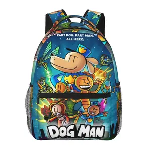 Casual Dog man Outdoor Backpack Dogman Laptop Daypack Aesthetic Plush Print Dogman books series Travel Backpack for School Work Camping Women Men, Ideal for Music Festivals, Birthday Gifts & Christmas