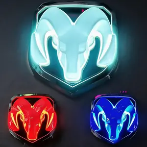 LED Illuminated Grille Emblem Lights for Dodge Ram 1500 2500 3500| Front & Rear Logo Badge| Plug & Play Night Mode Truck Accessories