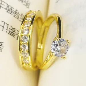 Classic sparkling diamond set men's and women's diamond ring, wedding ring for couples, adjustable size,Engagement Rings,Couple Thing engagement  rings