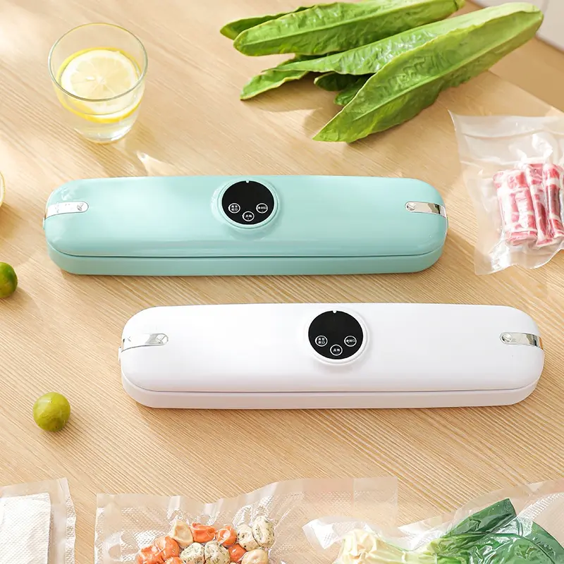 Pomeranian Portable Vacuum Sealing Machine Set, with a Vacuum Degree of 62Kpa, Featuring Snack Bag Sealing, External Suction, And Inflation Functions. Comes with 20 Vacuum Bags As a Perfect Solution for Storing Food, Available in Green And White