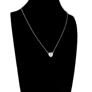 925 Silver Heart Moissanite stone necklace