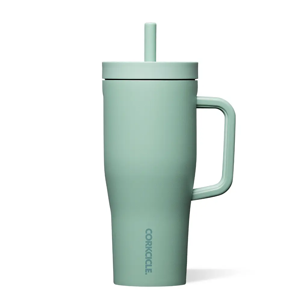 Corkcicle 22oz Cruiser Tumbler Water Bottle - Leakproof, Insulated, Portable Kitchenware Drinkware with Built-in Silicone Straw, Handle, Lid, 20h Smoothie Chill, Dishwasher-Safe, Fits Most Car Cupholders for Daily Hustle