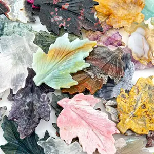 【Star Gate】3countNatural Fluorite Leaf Carving | Autumn-Inspired Healing Crystal for Energy Balancing and Home Decor