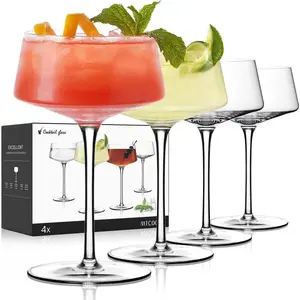 Hand-Blown Crystal Cocktail Glasses – Elegant Glassware Set