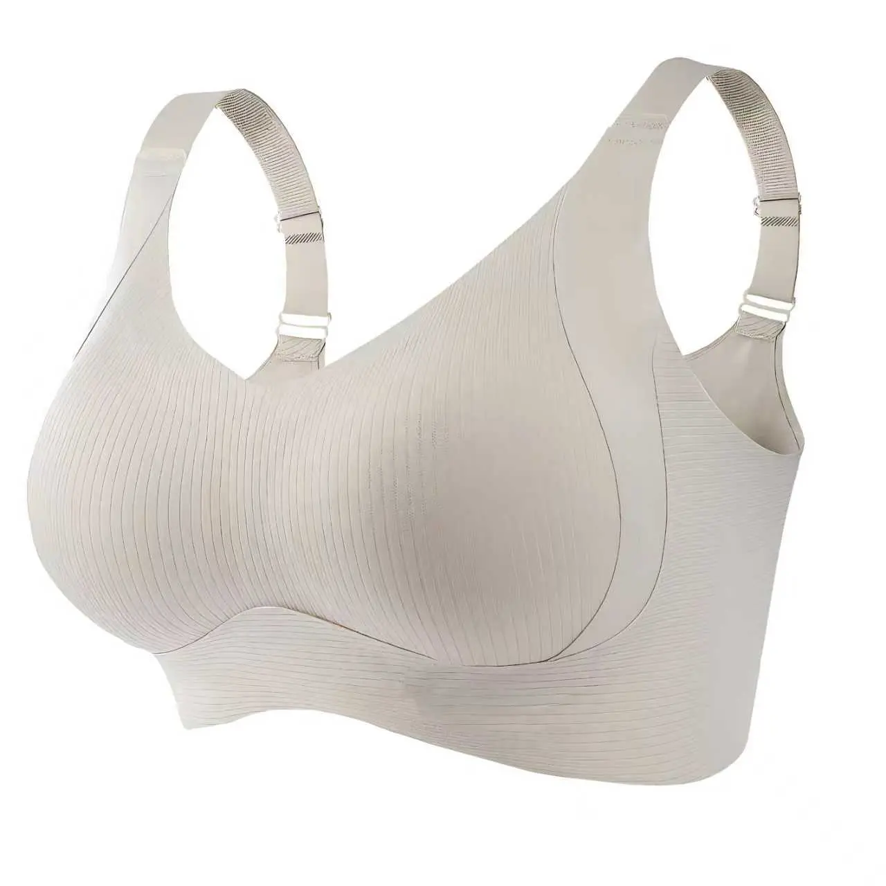 Women's Solid Ribbed Wrap Bandeau Bralette - Seamless Wireless Underwear with Adjustable Straps, Basic Lightweight for Everyday Comfort, Elastic, Style, Wireless Bandeau Bra, Soft, Comfortable, Minimalist